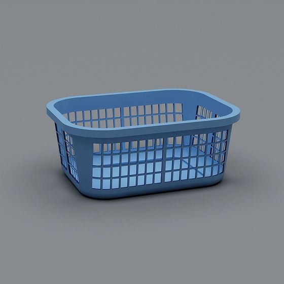 Blue Laundry Basket 3D model