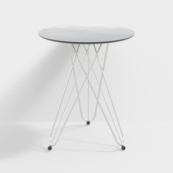 Sleek Metal Table 3D model for Modern Spaces