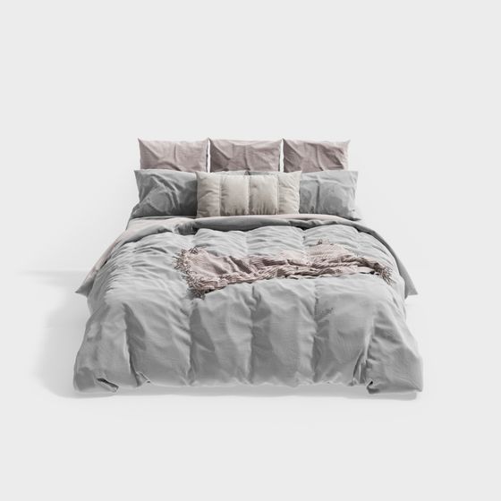 Cozy Low-Polygon Bed 3D model