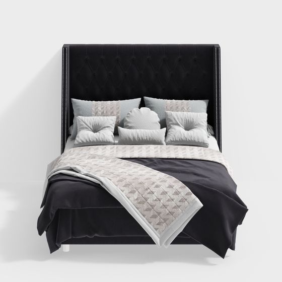 Urban Elegance 3D model Bed for Modern Interiors