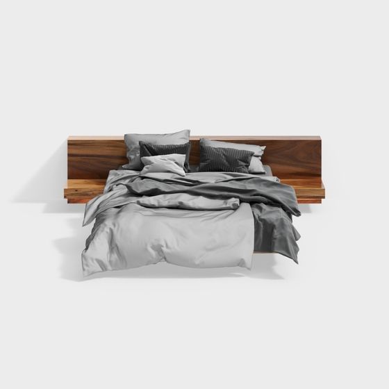 Urban Retreat Low-Poly Bed Frame 3D model