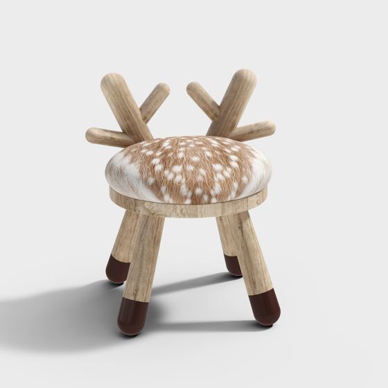 Charming 3D Fawn Stool Model