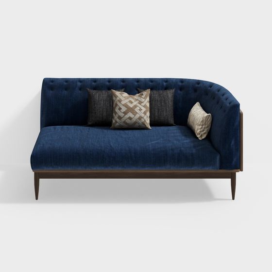 Elegant Low-Poly Fabric Sofa 3D model