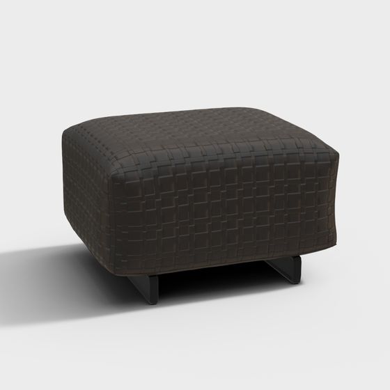 Modern Black Flexform Bed Stool 3D Model