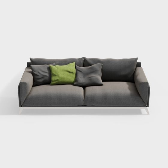 Chic Low-Poly Sofa 3D Model for Modern Interiors