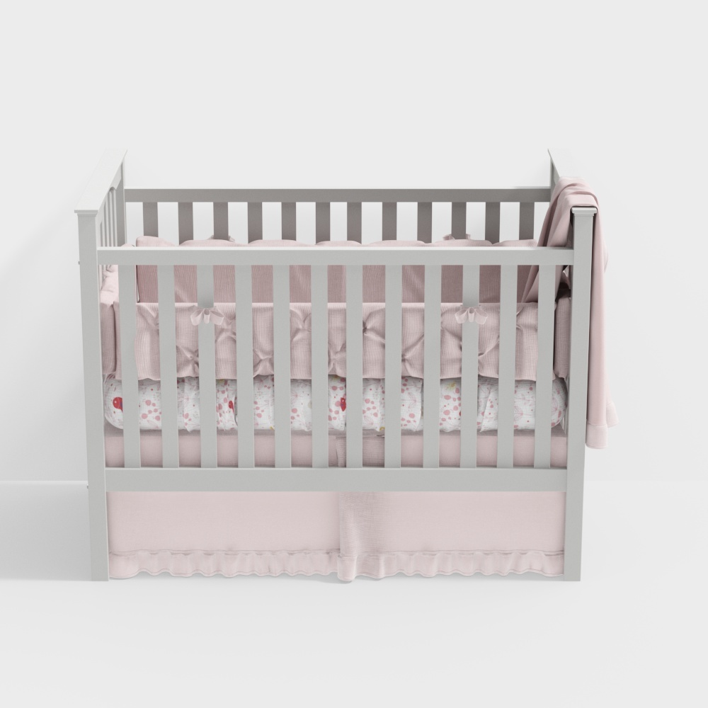 Stylish Baby Crib 3D model for Cozy Interiors