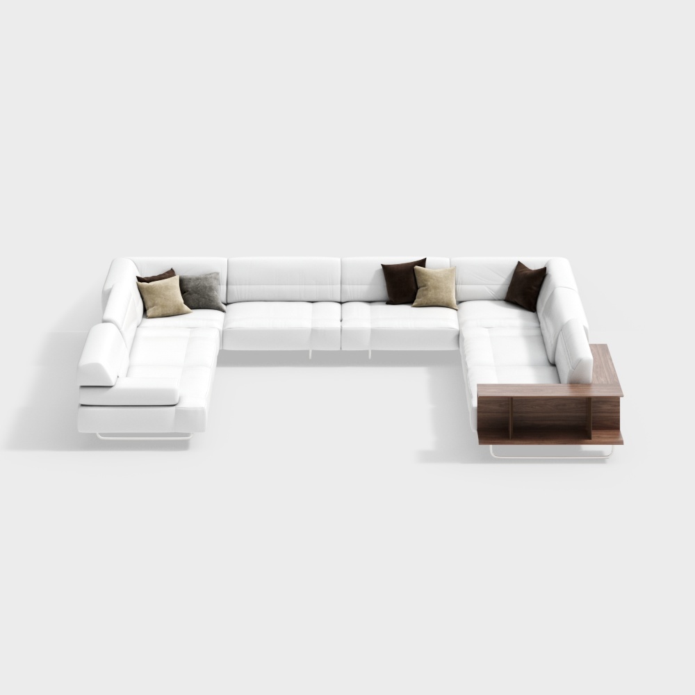 Elegant Low-Poly 3D Sofa Model for Modern Interiors