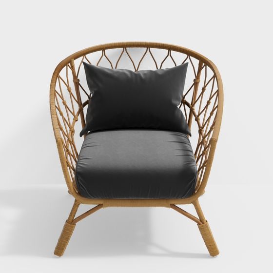 Stylish Rattan Chair 3D model for Contemporary Spaces