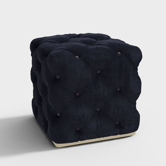 Luxury Fendi Casa Madison Stool 3D Model in Black