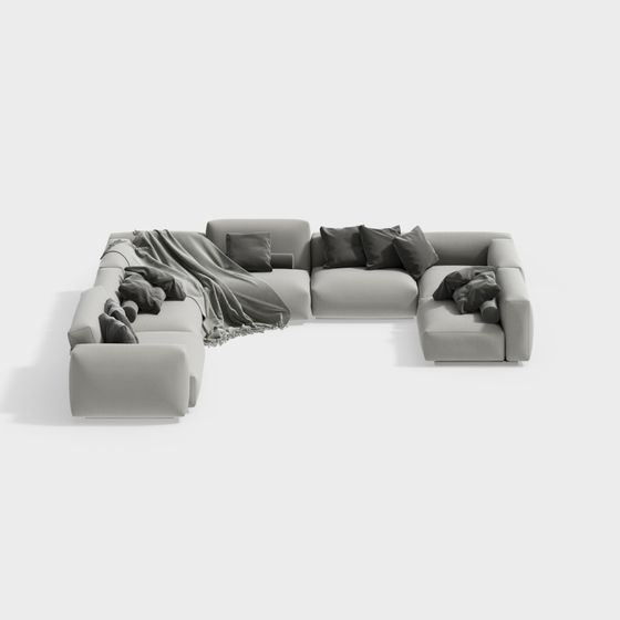 Elegant Minimalist 3D Sofa Model for Modern Interiors