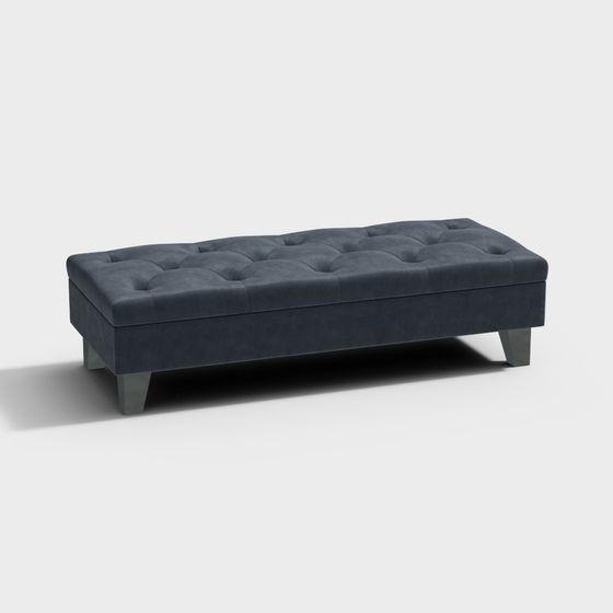 Stylish Low-Polygon Sofa Stool 3D model