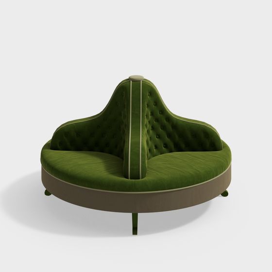 Modern Pouf Sofa 3D Model in Green
