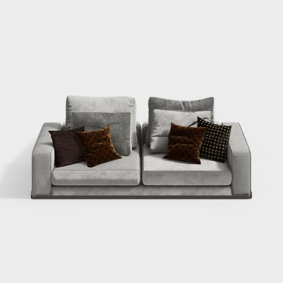 Contemporary Low-Polygon Sofa 3D Model for Interiors