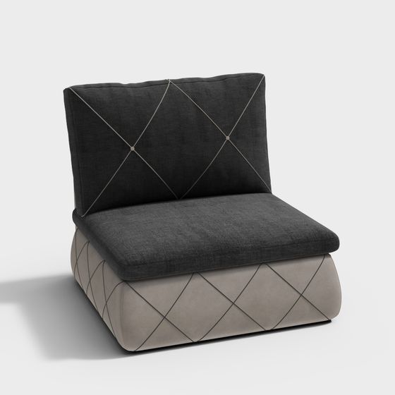 Minimalist 3D Sofa Chair Model for Contemporary Spaces