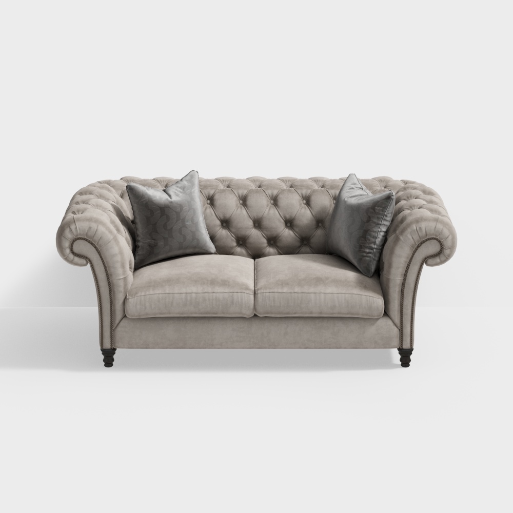 Classic British Style Sofa 3D model