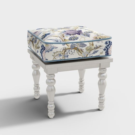 Elegant Low Polygon Stool 3D model