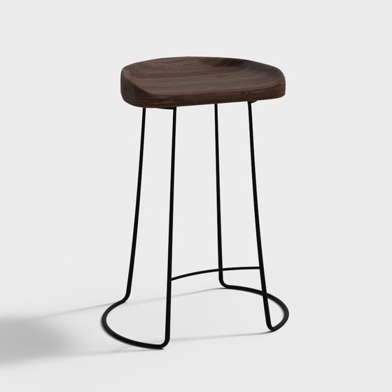 Industrial Style Bar Stool 3D model