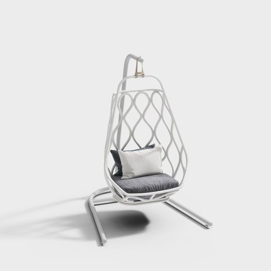 Stylish Low-Poly Hanging Chair 3D Model for Modern Interiors