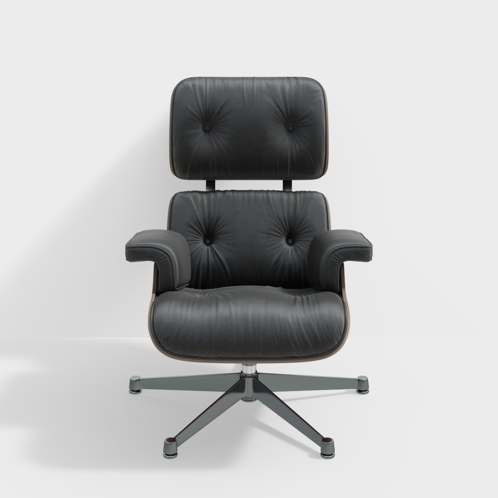 Eames Lounge Chair 3D Model – Retro Modern Leather
