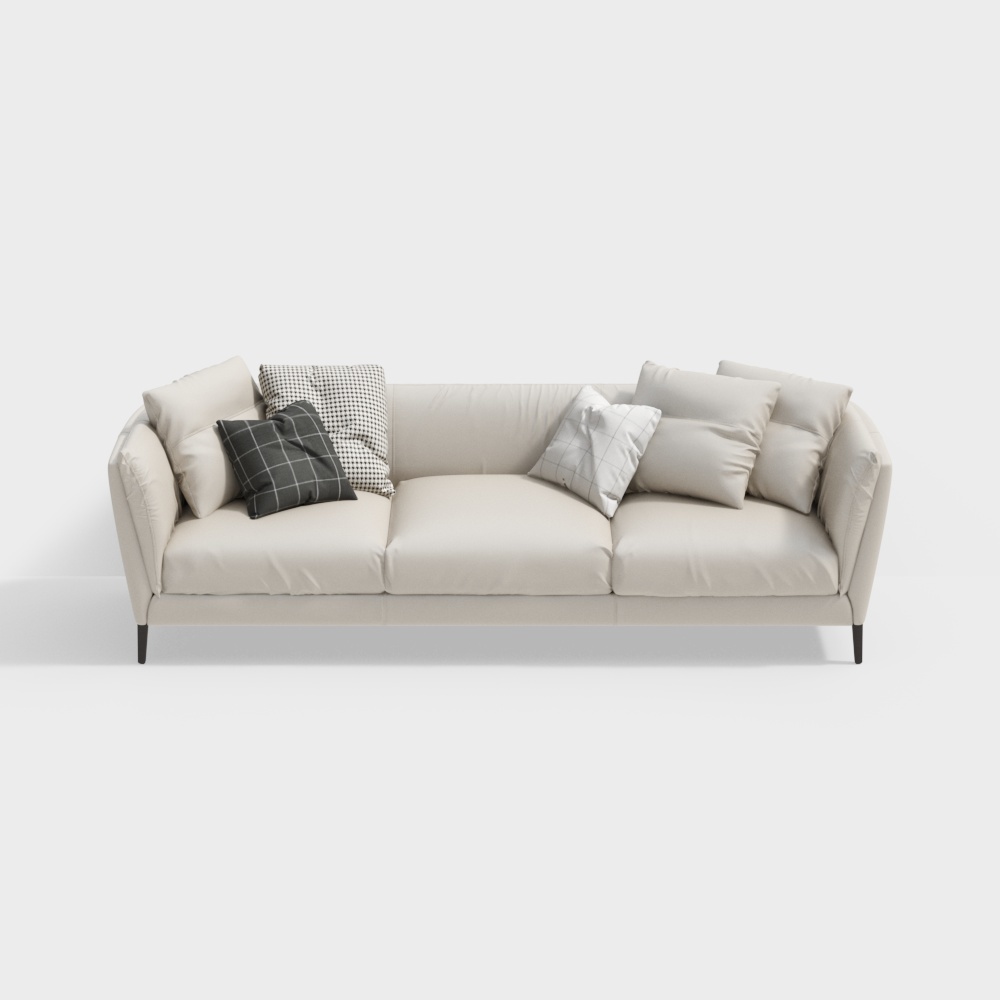 Urban Comfort Sofa 3D Model – Low-Poly Modern Design