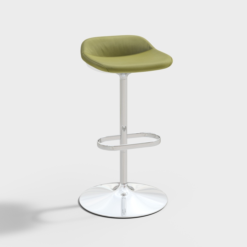 Stylish Olive Green Bar Stool 3D model