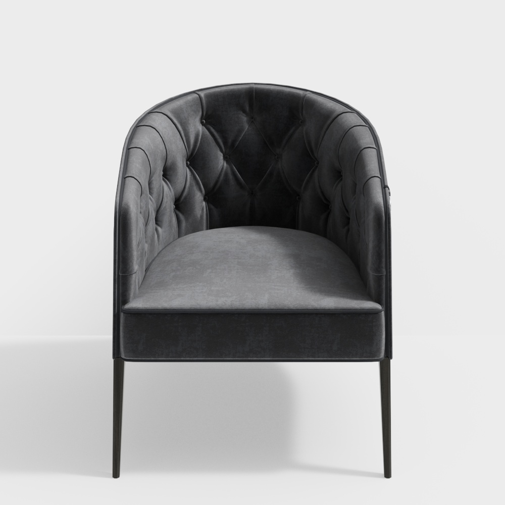 Elegant Velvet Armchair 3D model