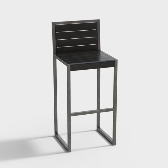 Sleek Minimalist Bar Stool 3D model