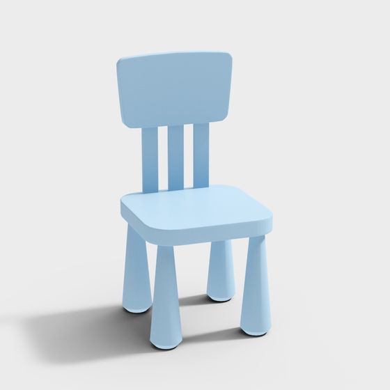 Dreamy Blue Children's Chair 3D model