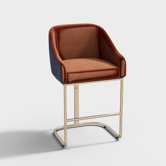 Elegant Retro-Modern Bar Stool 3D model
