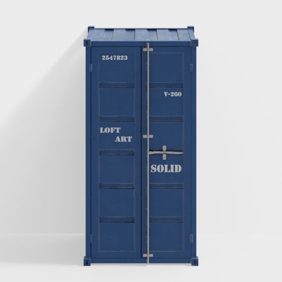 Urban Storage Gate 3D model in Navy Blue