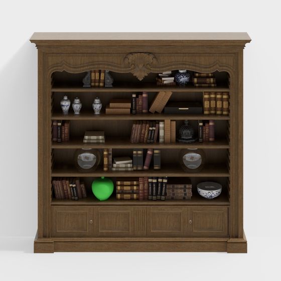 Vintage Bookshelf 3D model for Creative Projects