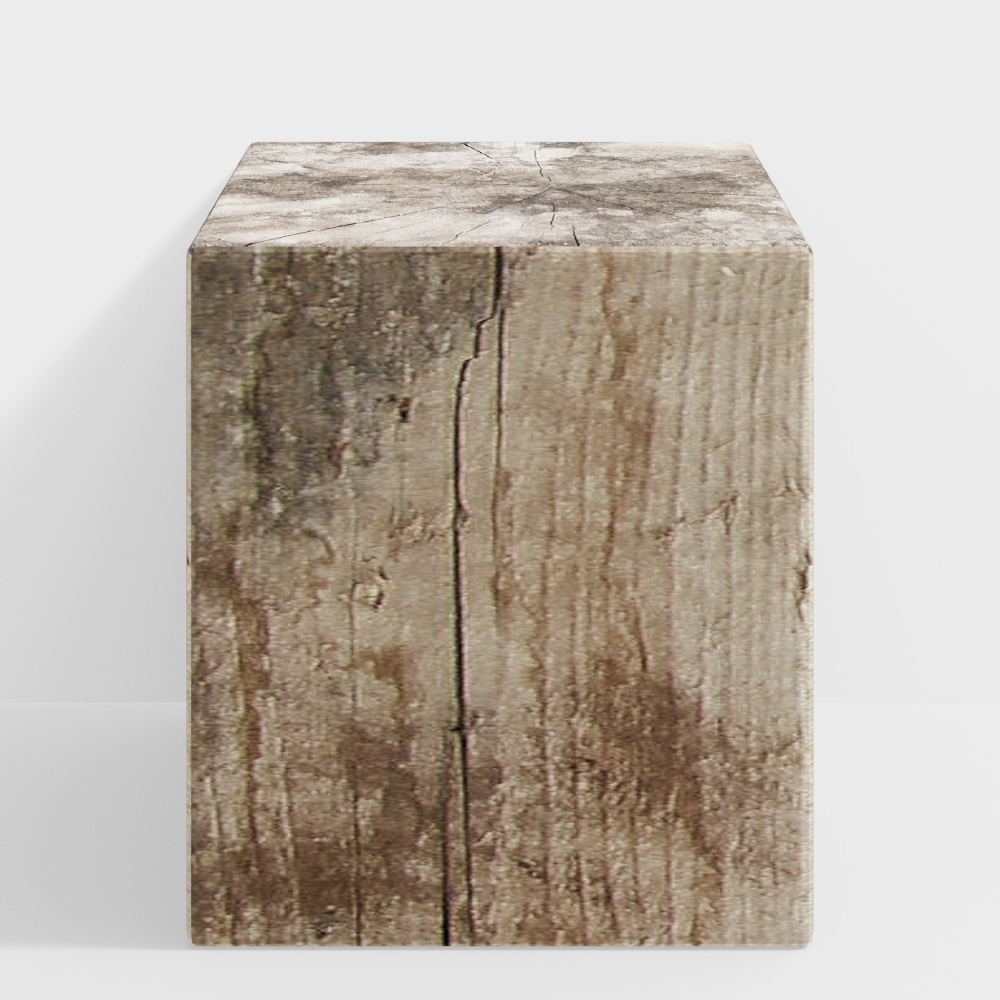 Modern Gray Nightstands 3D Model – Minimalist Wood Design