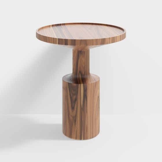 Cylindrical Wooden Table 3D model
