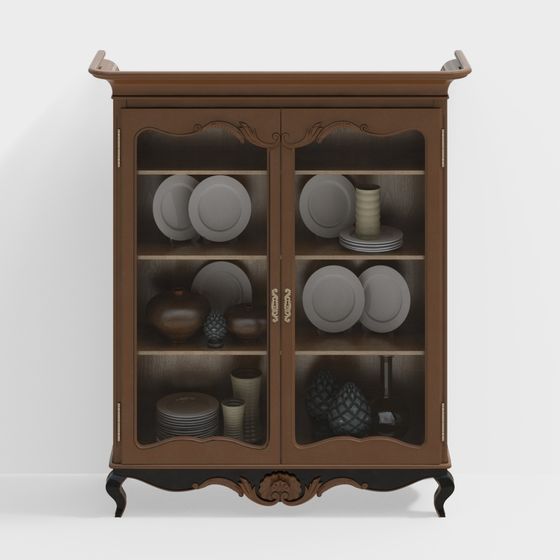 Vintage Display Cabinet 3D model