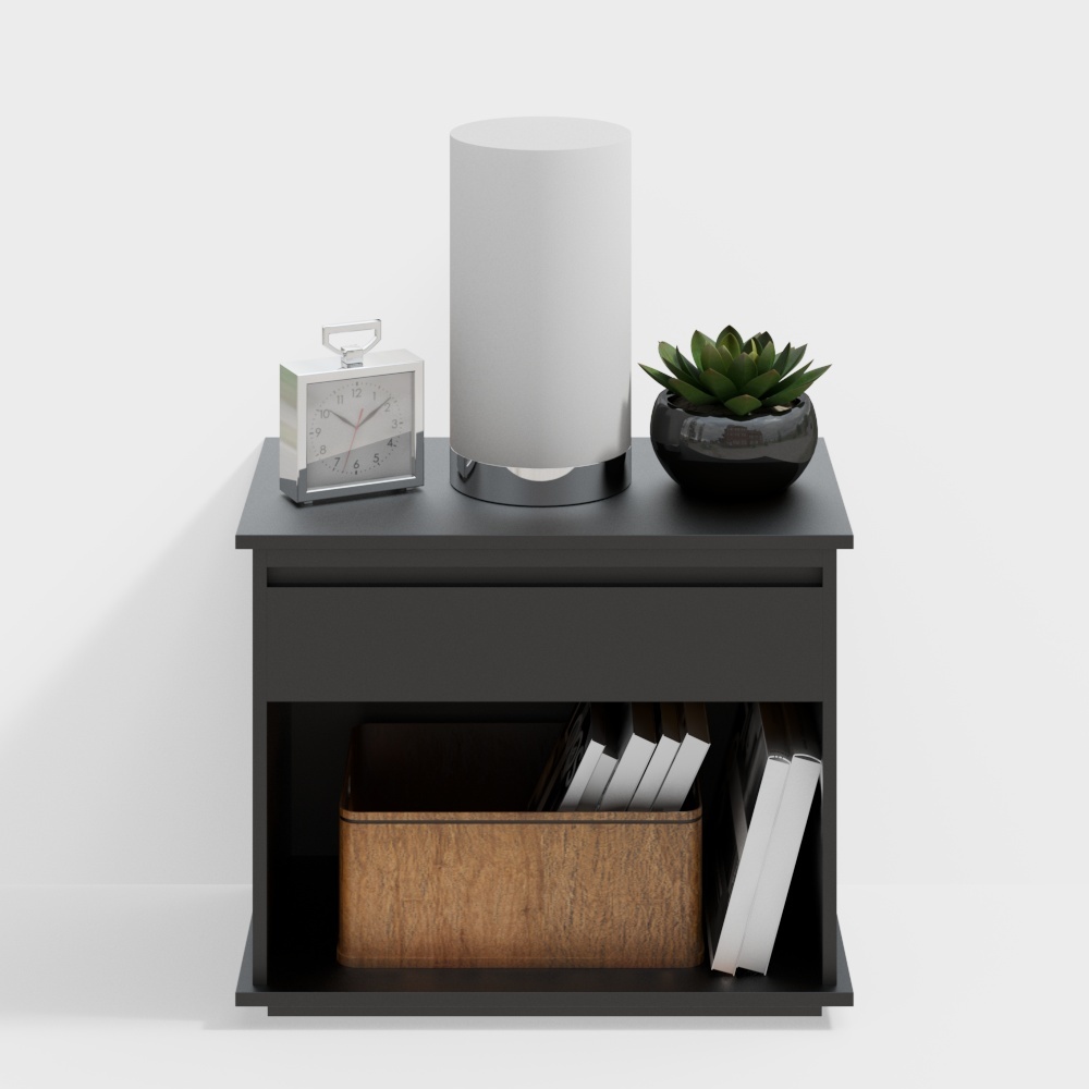 Elegant Low-Poly Nightstand 3D model