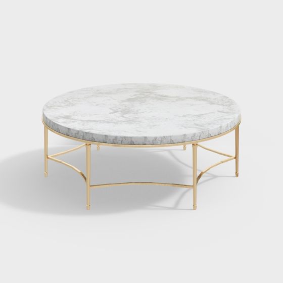 Elegant Marble Round Table 3D model