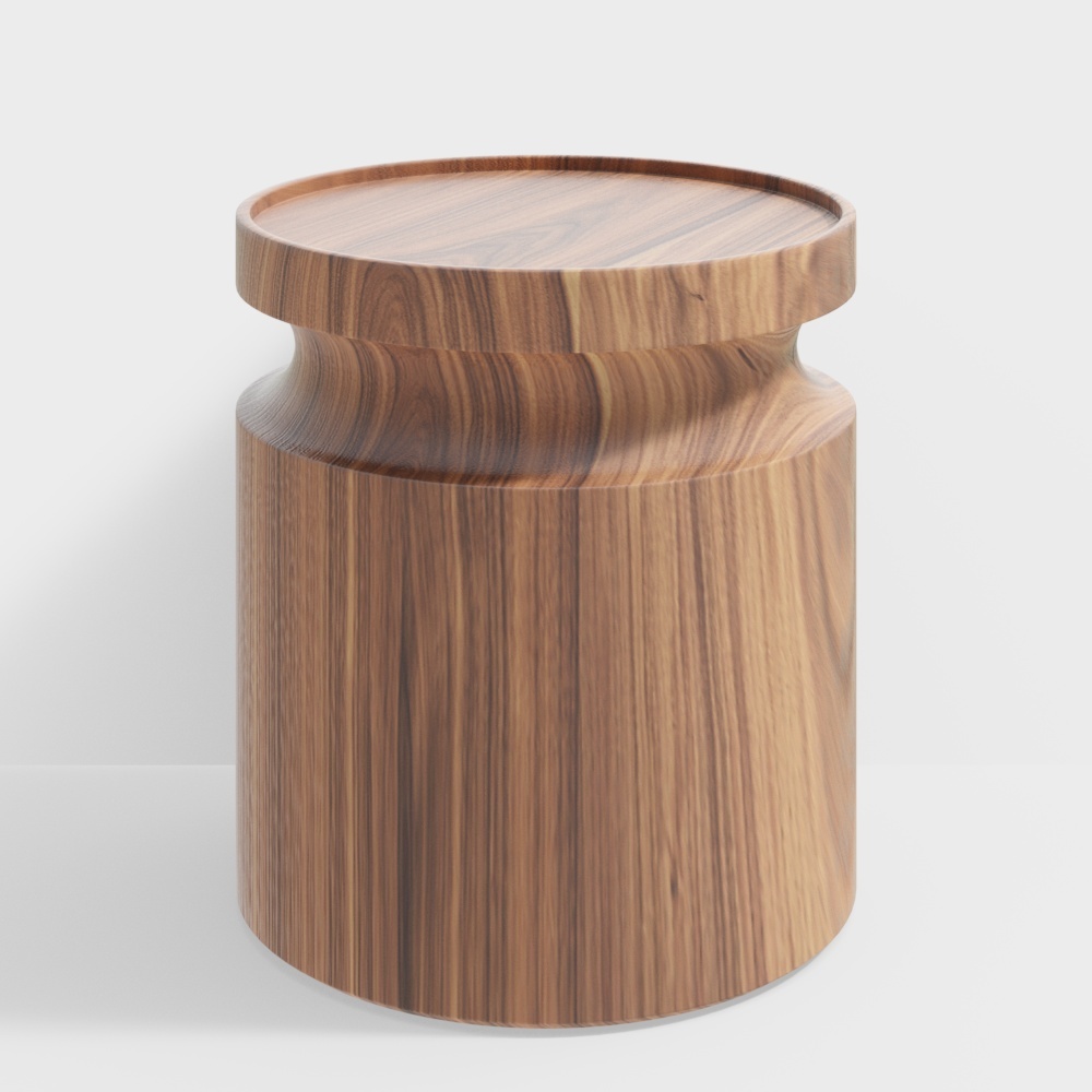 Elegant Wooden Side Table 3D model