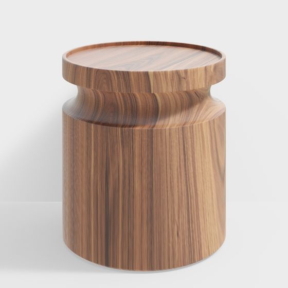 Elegant Wooden Side Table 3D model