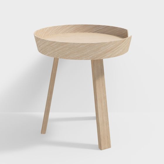 Elegant Wooden Side Table 3D model