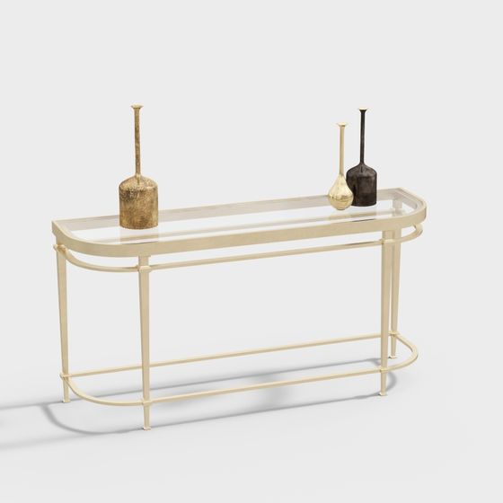Console Table 3D Model in Earth Color