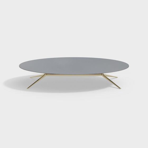 Stylish Low-Poly Round Table 3D model for Interiors