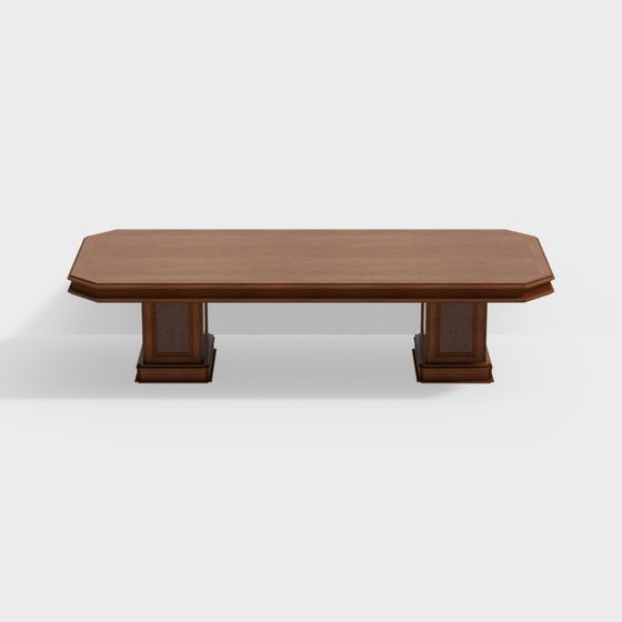 Elegant Retro Conference Table 3D model