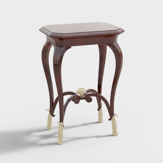 Elegant Vintage Side Table 3D model