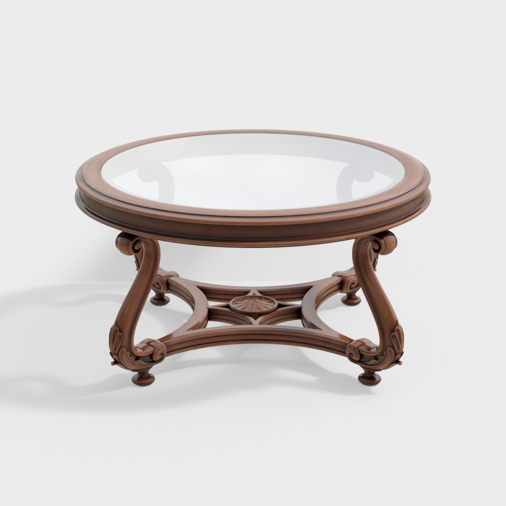 Elegant Vintage Round Table 3D model