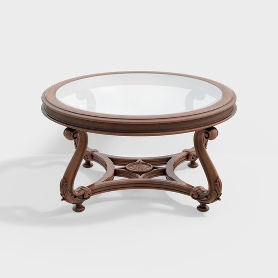 Elegant Vintage Round Table 3D model