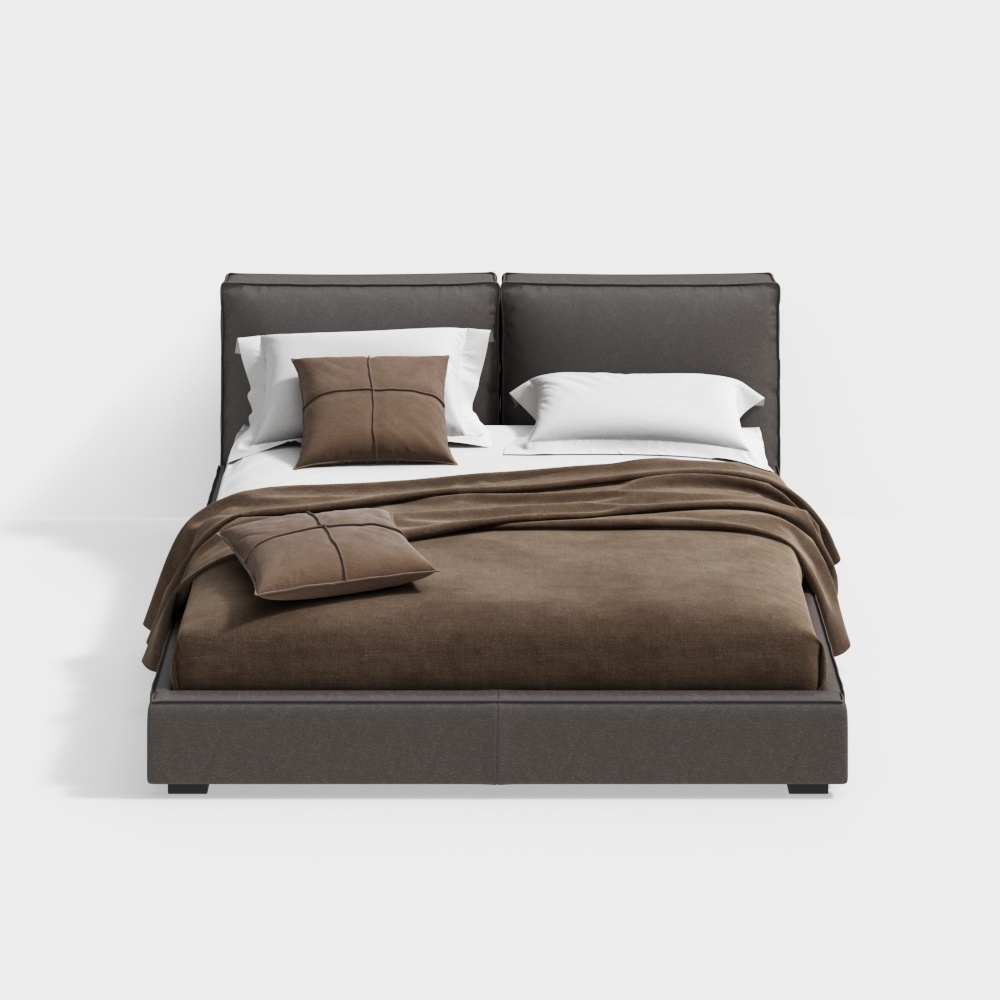 Elegant Minimalist Bed 3D model for Creative Projects