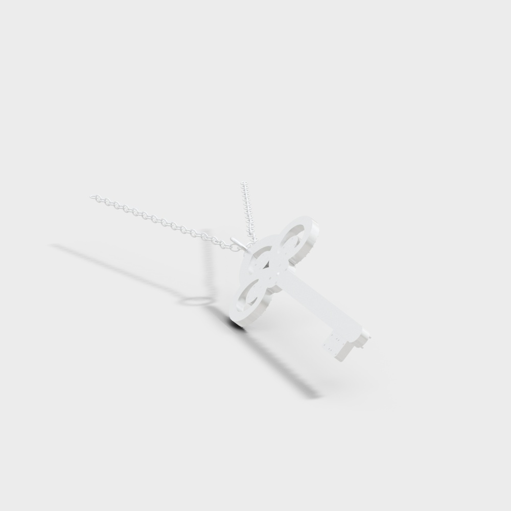 Modern silver-tone long necklace