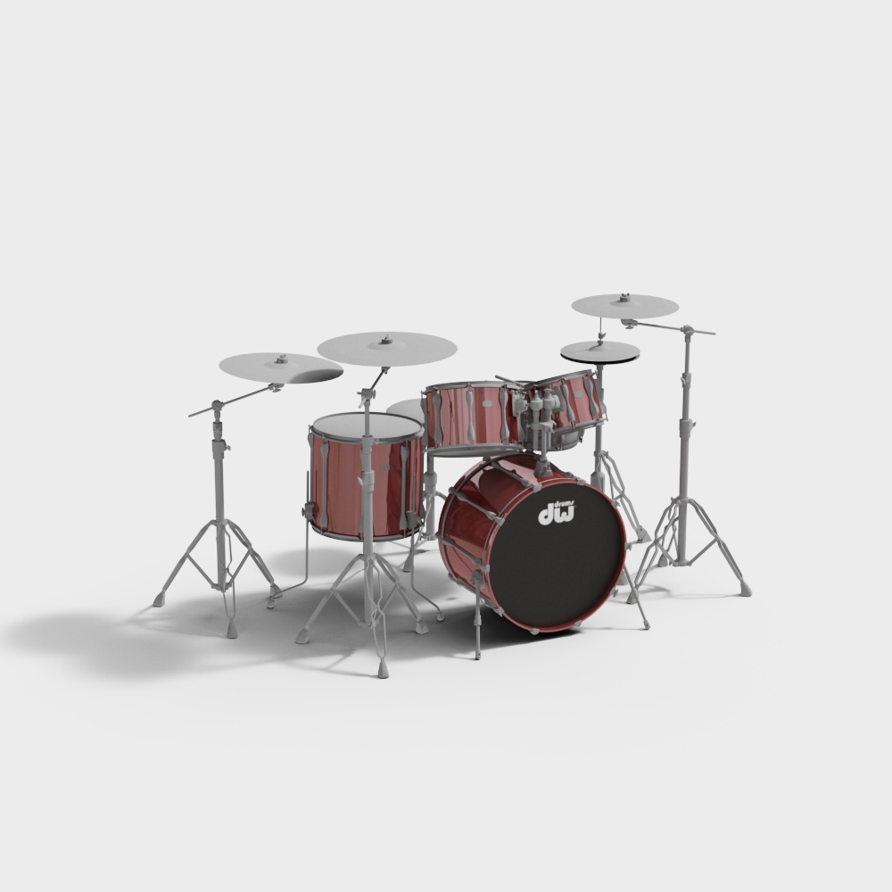 Low-Poly Drum Set 3D model for Creative Projects