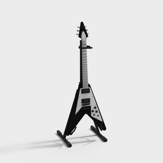 V-Shaped Electric Guitar 3D model