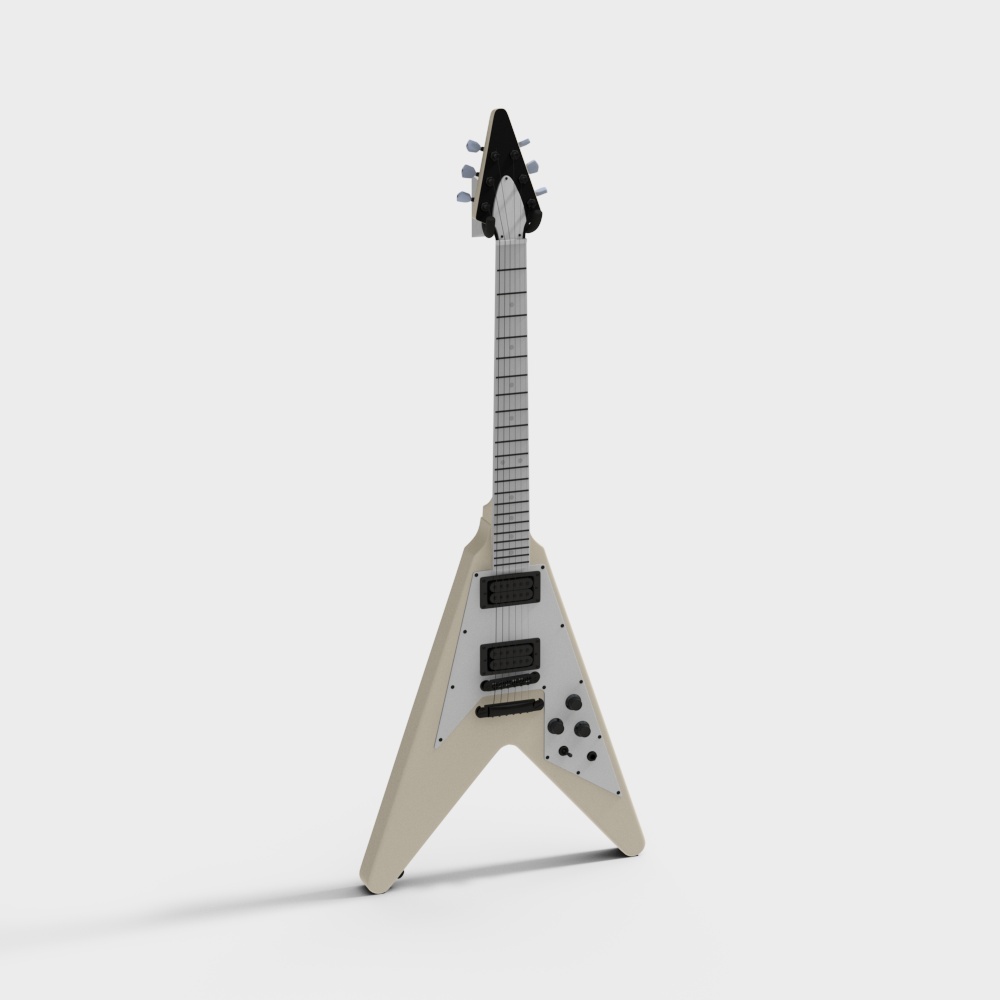 Modern beige electric guitar